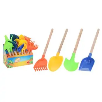 Beach Tools With Wooden Handle - ქვიშაში სათამაშო იარაღები
