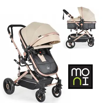 Cangaroo Ciara Beige With Black  3In1 With Multi Carseat საბავშვო ტრანსფორმერი ეტლის კომპლექტი, 2 image