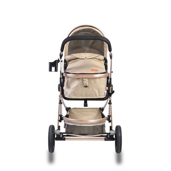 Cangaroo Ciara Beige With Black  3In1 With Multi Carseat საბავშვო ტრანსფორმერი ეტლის კომპლექტი, 10 image