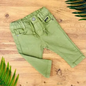 Simple Jeans Trousers Green ახალშობილის შარვალი