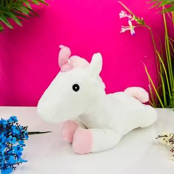Koopman Fluffy Unicorn White - რბილი სათამაშო უნიქორნი