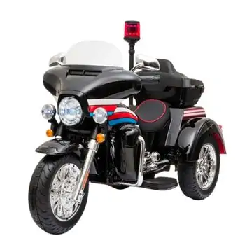 Motorcycle Harley Painted Black - ელექტრო მოტოციკლი ტყავის სავარძლით