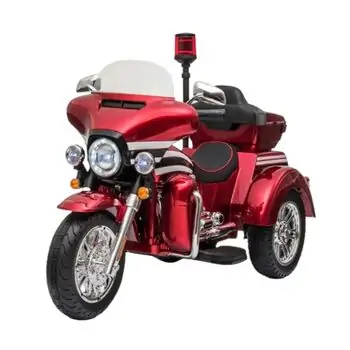 Motorcycle Harley Painted Red - ელექტრო მოტოციკლი ტყავის სავარძლით