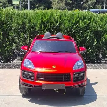 Porsche Cayenne Painted Red - ელექტრო მანქანა კაუჩუკის საბურავებით და ტყავის სავარძლით, 2 image