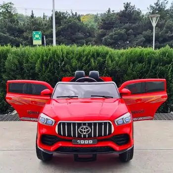 Toyota Jeep Red - ელექტრო მანქანა კაუჩუკის საბურავებით, 2 image