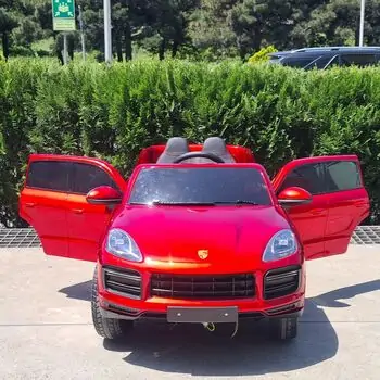 Porsche Cayenne Painted Red - ელექტრო მანქანა კაუჩუკის საბურავებით და ტყავის სავარძლით, 3 image
