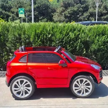Porsche Cayenne Painted Red - ელექტრო მანქანა კაუჩუკის საბურავებით და ტყავის სავარძლით, 4 image