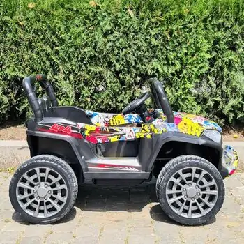 Buggy Jeep Painted Yellow - ელექტრო მანქანა კაუჩუკის საბურავებით, 3 image