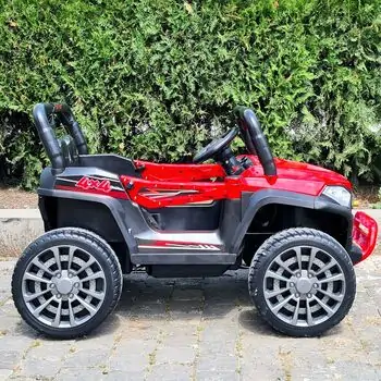Buggy Jeep Painted Red - ელექტრო მანქანა კაუჩუკის საბურავებით, 3 image