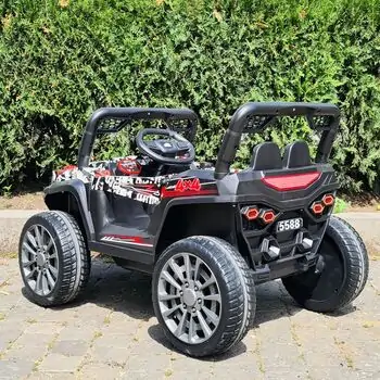 Buggy Jeep Painted White - ელექტრო მანქანა კაუჩუკის საბურავებით, 4 image