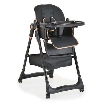 Moni High Chair With A Gift Lindo Black - საკვები სკამ-მაგიდა საჩუქრით