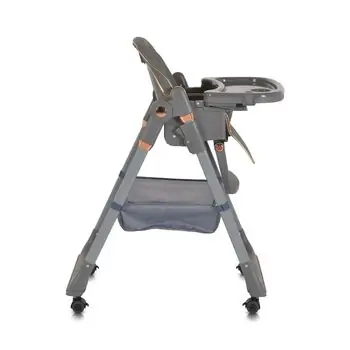 Moni High Chair With A Gift Lindo Grey - საკვები სკამ-მაგიდა საჩუქრით, 5 image