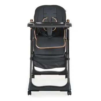Moni High Chair With A Gift Lindo Black - საკვები სკამ-მაგიდა საჩუქრით, 2 image
