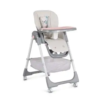 Moni High Chair Raffy Pink - საკვები სკამ-მაგიდა