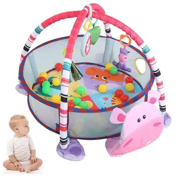 KikkaBoo-ს განსავითარებელი ხალიჩა Playmat with 30 Balls Hippo, 3 image