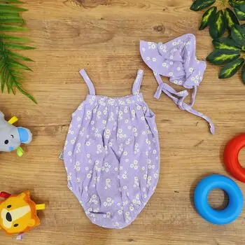 Bodysuit Field Flowers Purple ჩვილის ბოდე