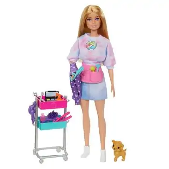 Barbie “Malibu” Stylist Doll With Puppy ბარბის თოჯინა აქსესუარებით