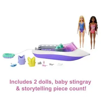 Barbie Mermaid Power Dolls & Boat Playset ბარბის თოჯინები კატერით და აქსესუარებით, 7 image