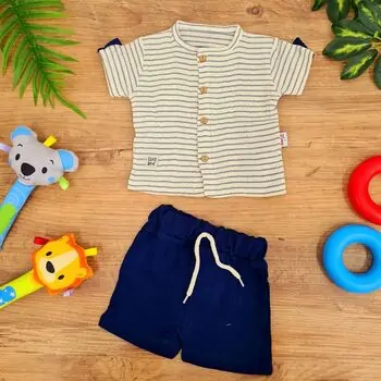Stripped 2 In 1 Set Blue საბავშვო ორეული