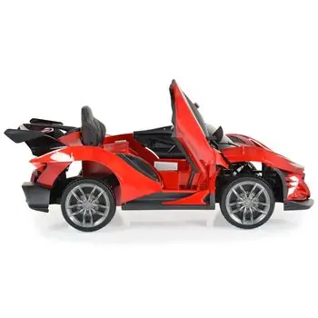Moni Bo Car Flash Red ელექტრო მანქანა კაუჩუკის საბურავებით და ტყავის სავარძლით, 9 image