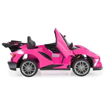 Moni Bo Car Flash Pink ელექტრო მანქანა კაუჩუკის საბურავებით და ტყავის სავარძლით, 7 image