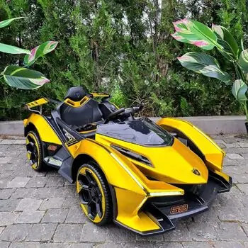 Lamborghini V12 Sports Car Painted Yellow - ელექტრო მანქანა, 2 image