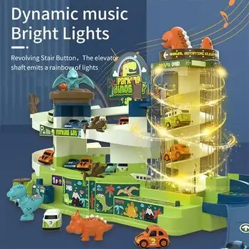 Dinosaur 4 Car Park Building Track Set - სათამაშო პარკინგი, 3 image