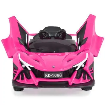 Moni Bo Car Flash Pink ელექტრო მანქანა კაუჩუკის საბურავებით და ტყავის სავარძლით, 3 image