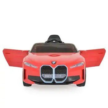 Moni Bo Car BMW I4 Red ელექტრო მანქანა კაუჩუკის საბურავებით და ტყავის სავარძლით, 4 image