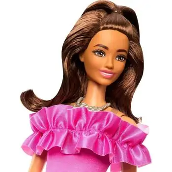 Barbie Doll Fashionista With Brown Wavy Hair Half-up - ბარბის თოჯინა, 3 image