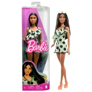 Barbie Doll Fashionista Brunette With Polka Dot Romper  - ბარბის თოჯინა