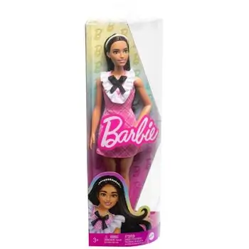 Barbie Doll Fashionista With Black Hair And A Plaid Dress  - ბარბის თოჯინა, 3 image