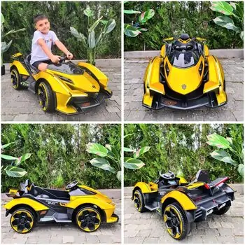 Lamborghini V12 Sports Car Painted Yellow - ელექტრო მანქანა