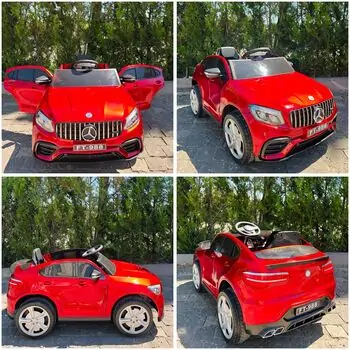 Mercedes Benz Painted Red - ელექტრო მანქანა კაუჩუკის საბურავებით
