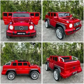 Mercedes Benz Painted Red - ელექტრო მანქანა კაუჩუკის საბურავებით და ტყავის სავარძლით