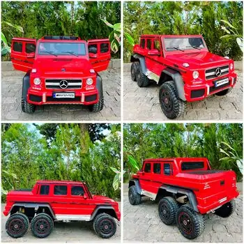 Mercedes Benz G65 Red - ელექტრო მანქანა კაუჩუკის საბურავებით და ტყავის სავარძლით