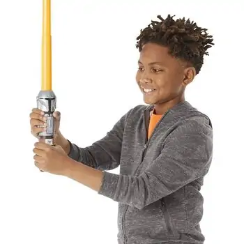 Star Wars Lightsaber Squad The Mandalorian Extendable Orange Lightsaber ვარსკვლავური ომების სათამაშო ხმალი, 2 image