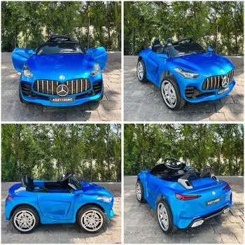 Mercedes Benz Electric Car Painted Blue - ელექტრო მანქანა კაუჩუკის საბურავებით