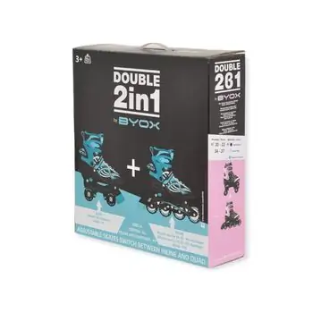Roller skates 2in1 Double Turquoise M /34-37/ როლიკები, 11 image