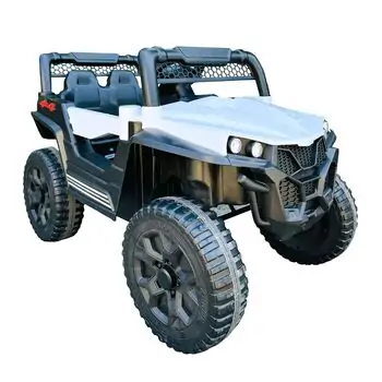 Mini Mitsubishi Jeep White - ელექტრო მანქანა კაუჩუკის საბურავებით, 7 image