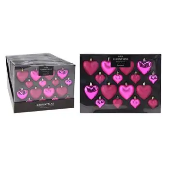 Christmas Hanging Decoration Heart Dark Pink ნაძვის ხის სათამაშოები