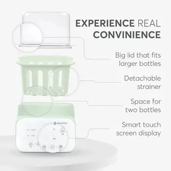 KikkaBoo Double bottle warmer 4in1 Handy Mint ბოთლის გასათბობი/სტერილიზატორი, 9 image