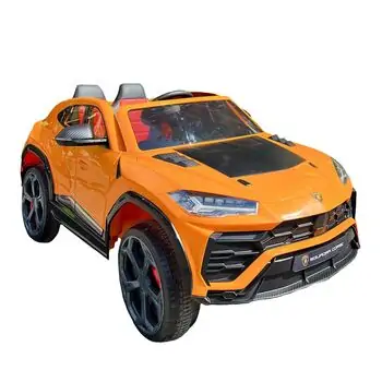Lamborghini Electric Car Orange - ელექტრო მანქანა კაუჩკის საბურავებით და ტყავის სავარძლით, 7 image