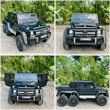 Mercedes Benz G65 Black - ელექტრო მანქანა კაუჩუკის საბურავებით და ტყავის სავარძლით