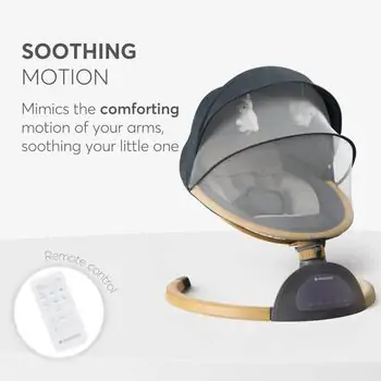 KikkaBoo Electrical side-to-side swing Ashlee Light Grey - საბავშვო ელექტრო შეზლონგი, 5 image