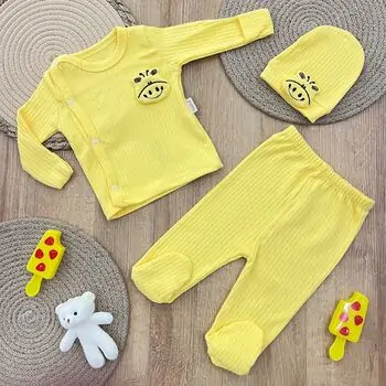 Newborn Baby 3in1 set Little Giraffe - ახალშობილის ტანსაცმლის კომპლექტი