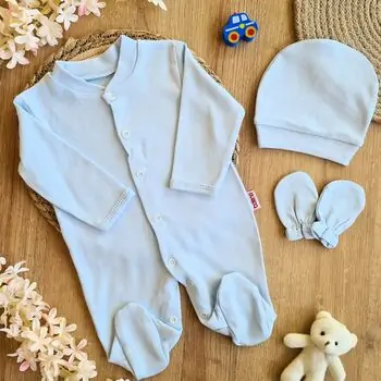 Newborn Baby 3in1 set Blue ახალშობილის ტანსაცმლის კომპლექტი