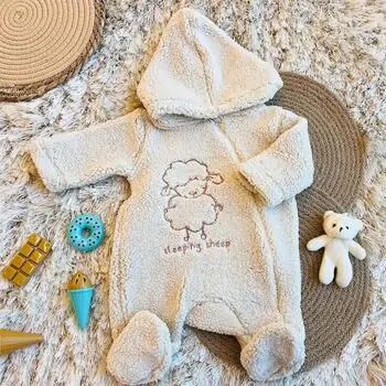 Sleeping Sheep Fluffy Romper - საბავშვო ნაქსოვი რომპერი