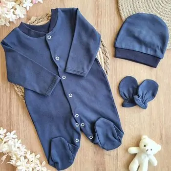Newborn Baby 3in1 set Dark Blue ახალშობილის ტანსაცმლის კომპლექტი