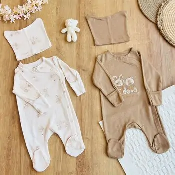 Rabbits With Bubbles Romper  - ჩვილის რომპერი